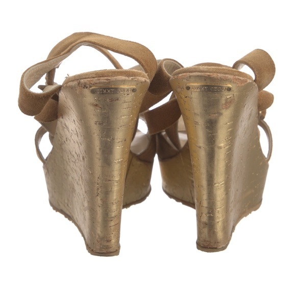 Jimmy Choo Leather Glitter Accent Sandals - Picture 5 of 13